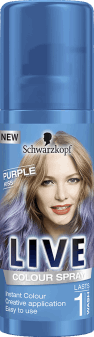 Schwarzkopf, Live Color, makijaż do włosów w sprayu, Purple Kiss, 100 ml, nr kat. 272527