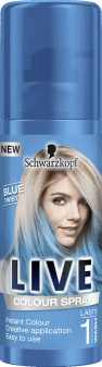 Schwarzkopf, Live Color, makijaż do włosów w sprayu, Blue Twist, 100 ml, nr kat. 272534