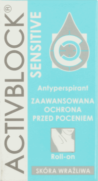 ACTIVBLOCK, Sensitive, antyperspirant dla skóry wrażliwej, 25 ml, nr kat. 221141