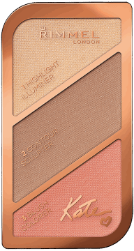 Rimmel, Kate, paletka rozświetlająca do twarzy, 002 Coral Glow, 18,5 g, nr kat. 233806
