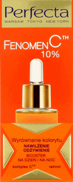 Perfecta, Fenomen C, booster wyrównanie kolorytu, nawilżenie i odżywienie, na dzień i na noc, 15 ml, nr kat. 248609
