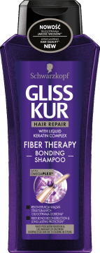 Gliss Kur, Fiber therapy, szampon do włosów przeciążonych koloryzacją lub zabiegami stylizacyjnymi, 400 ml, nr kat. 254856