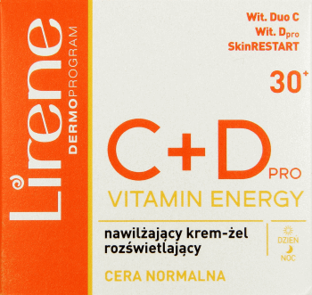 Lirene, C+D pro Vitamin Energy, nawilżający krem-żel rozświetlający, na dzień i na noc, cera normalna, 50 ml, nr kat. 260952