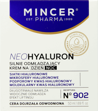 Mincer Pharma, NeoHyaluron, krem silnie odmładzający, nr 902, na dzień i na noc, 50 ml, nr kat. 260795
