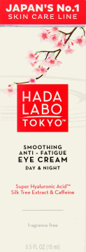 Hada Labo Tokyo, Smoothing Anti-Fatigue Eye Cream, krem pod oczy przeciw oznakom zmęczenia, na dzień i na noc, 15 ml, nr kat. 260813
