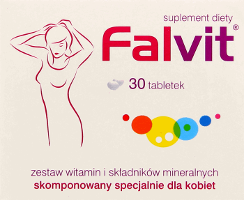 Falvit, suplement diety, zestaw witamin i składników mineralnych skomponowany specjalnie dla kobiet, 30 szt., nr kat. 143698