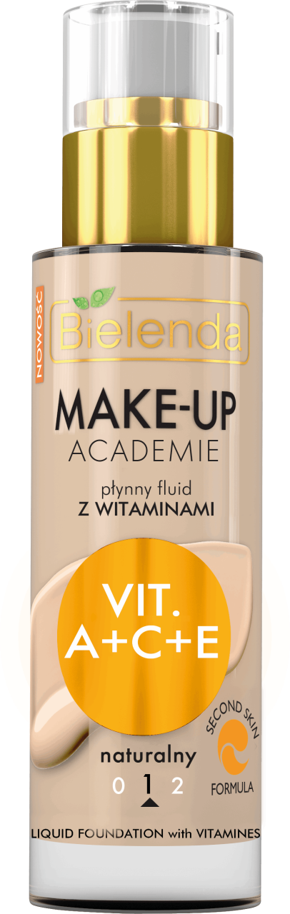 BIELENDA, Make-Up Academie, płynny fluid z witaminami nr 1 Naturalny