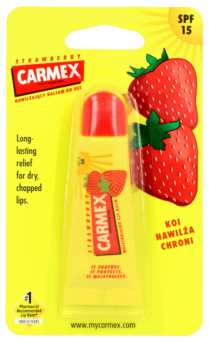 CARMEX,balsam do ust truskawkowy,przód