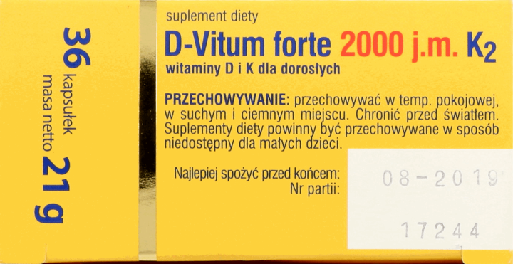 D-VITUM,suplement diety, witamina D i K dla dorosłych,lewa