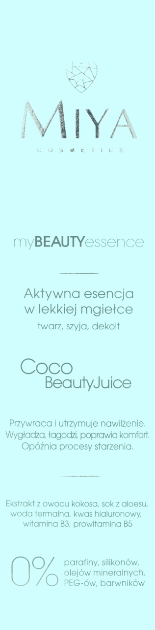 MIYA COSMETICS,aktywna esencja w lekkiej mgiełce twarz, szyja, dekolt, Coco BeautyJuice,przód