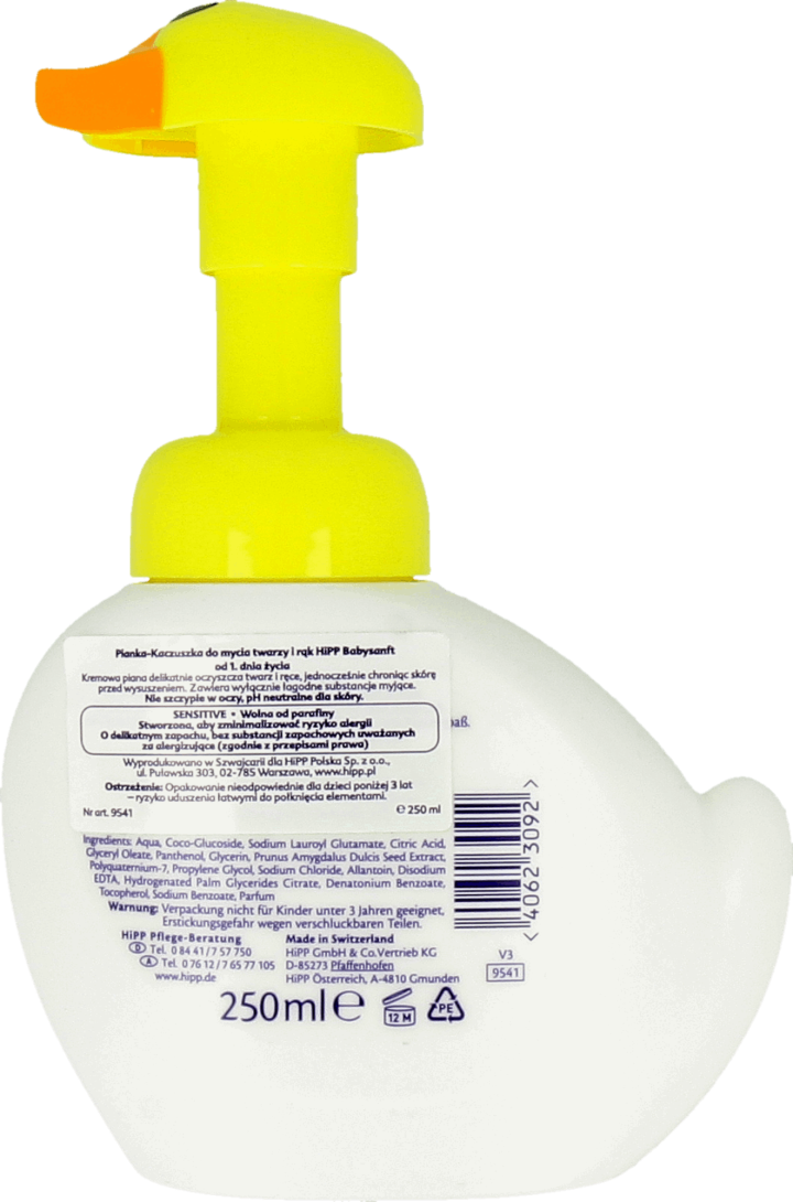 Hipp Babysanft Pianka Kaczuszka Do Mycia Twarzy I Rak Od 1 Dnia Zycia Sensitive 250 Ml Drogeria Rossmann Pl