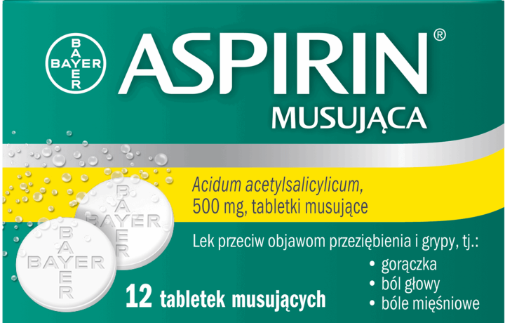 ASPIRIN,500 mg, tabletki musujące,przód