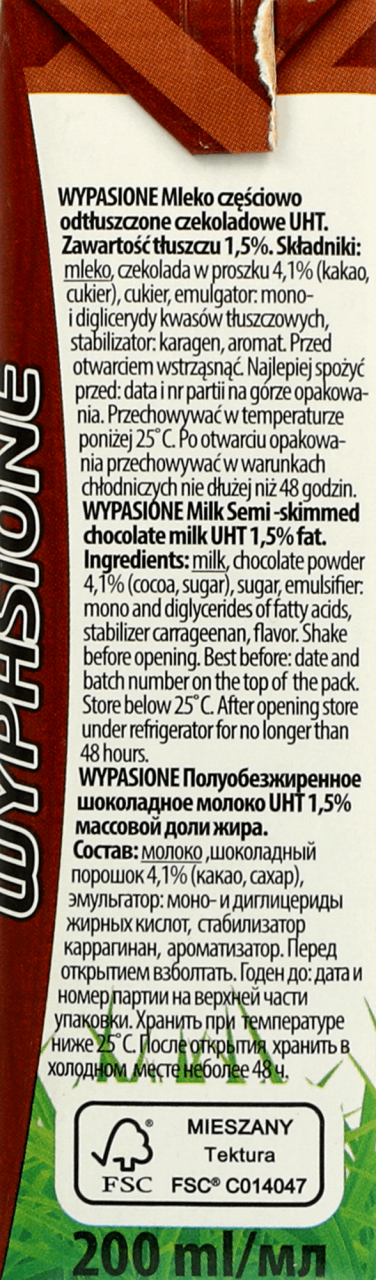MLEKOVITA,mleko częściowo odtłuszczone czekoladowe UHT,lewa
