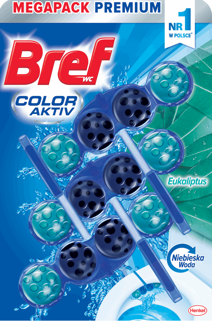 BREF, Color Aktiv, Zawieszka do muszli WC eukaliptus, 3x50 g | Drogeria ...