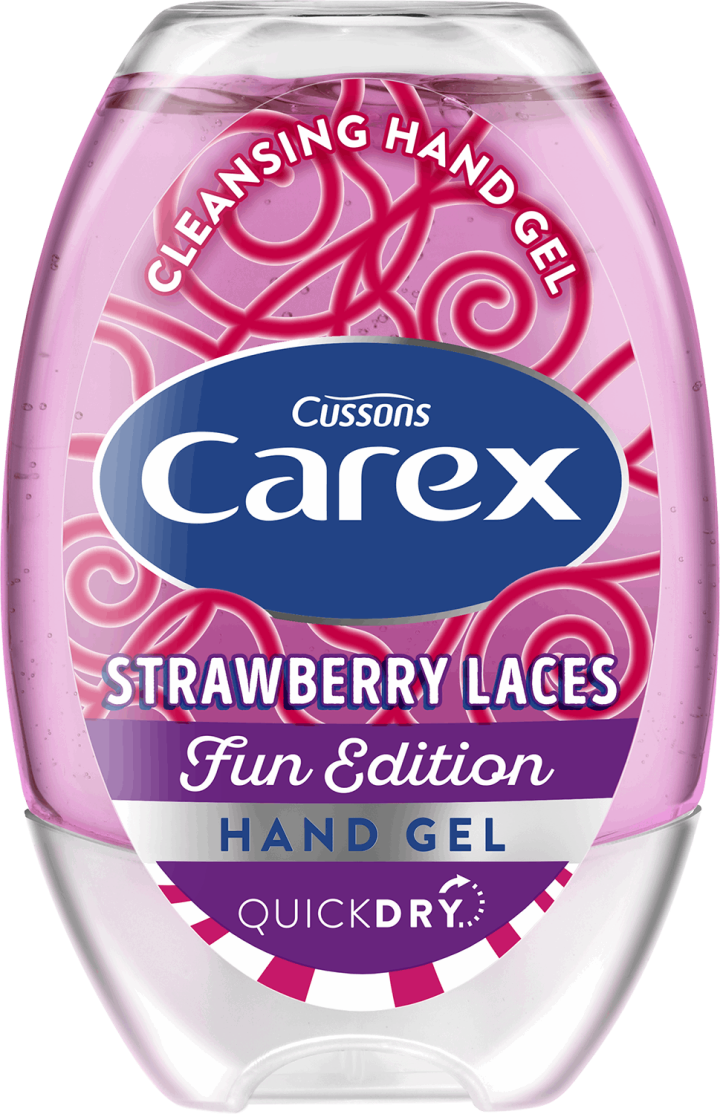 CAREX,oczyszczający żel do rąk Strawberry Laces,przód