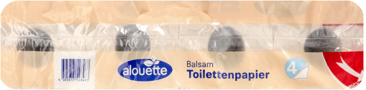ALOUETTE,papier toaletowy 4-warstwowy z balsamem z masłem shea,góra
