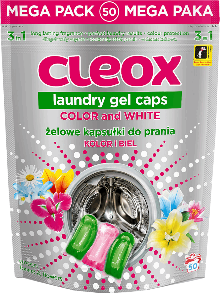 CLEOX,kapsułki do prania 3 komorowe,przód