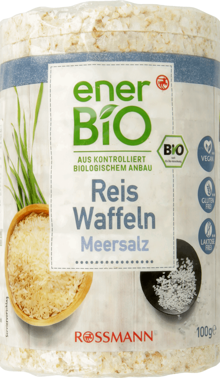 ENERBIO,wafle ryżowe z solą morską,przód