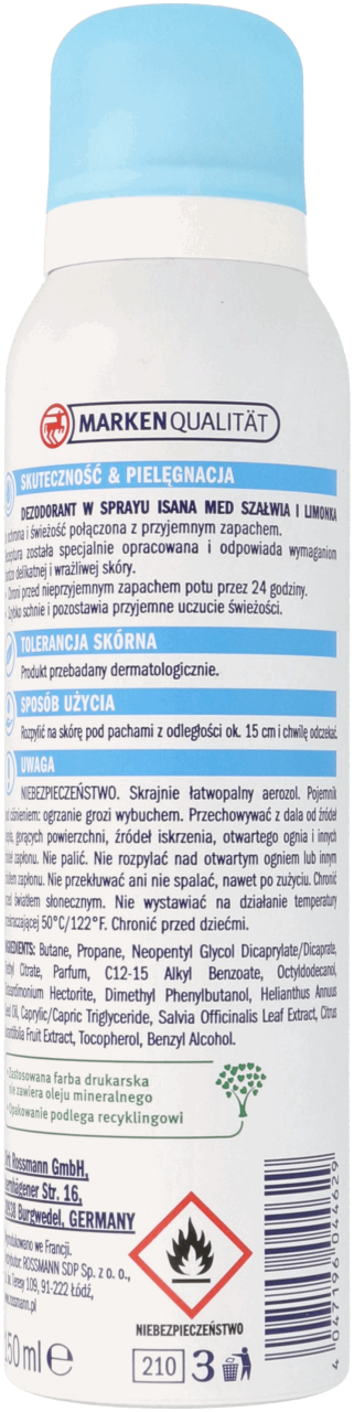 ISANA MED,dezodorant w spray' u Szałwia & Limonka,tył