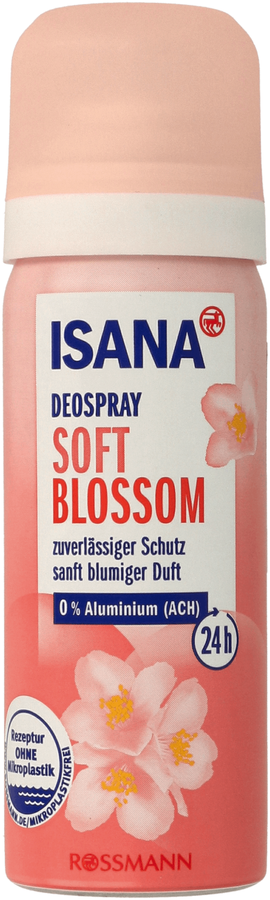 ISANA,dezodorant w sprayu Soft Blossom, mini,przód