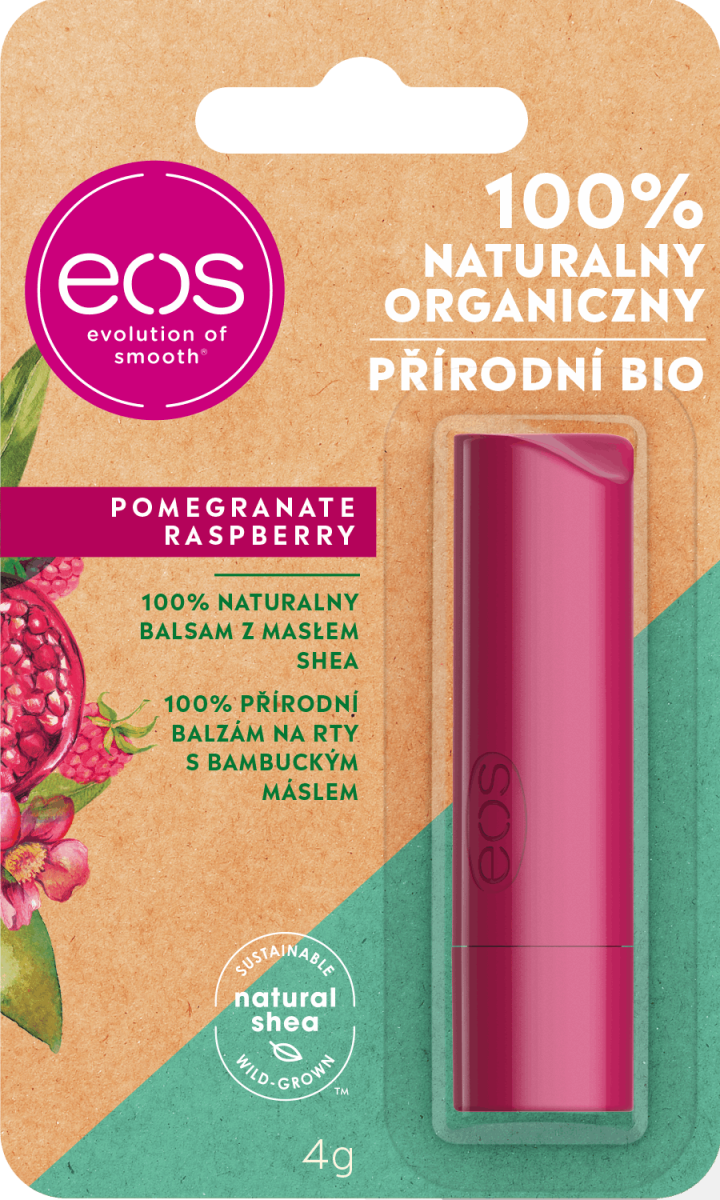 Eos 100 Naturalny Organiczny Naturalny Balsam Z Maslem Shea Pomagranate Raspberry 4 G Drogeria Rossmann Pl