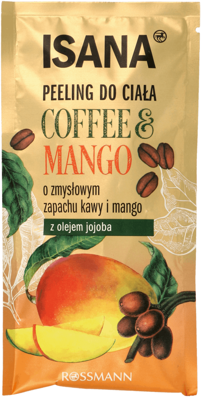 ISANA,peeling o zmysłowym zapachu kawy i mango z olejem jojoba,przód