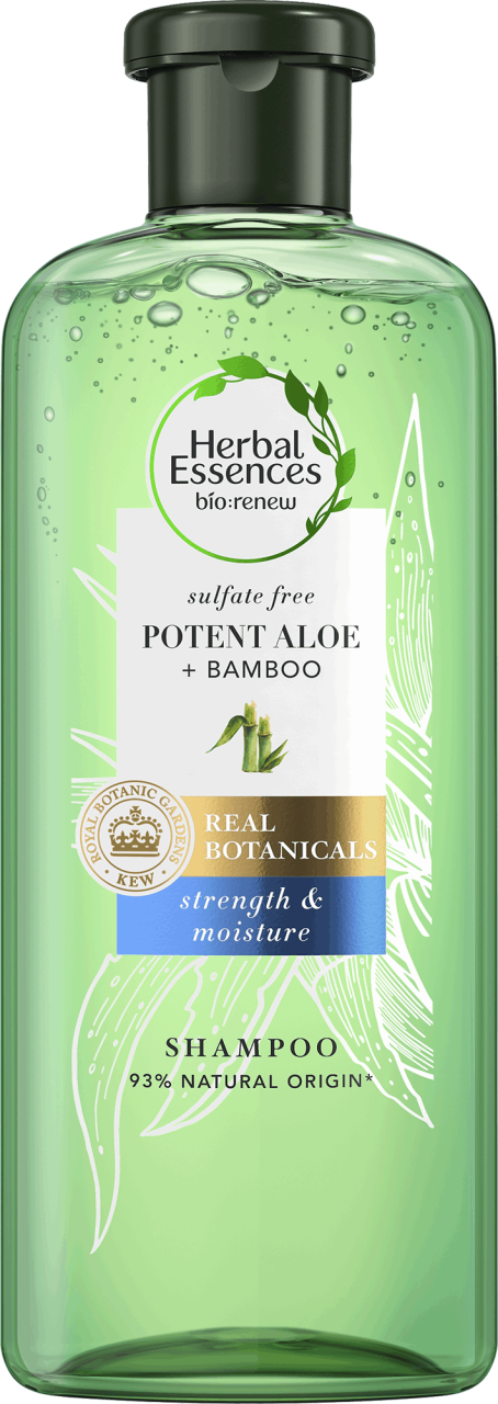 HERBAL ESSENCES, bio:renew, szampon do włosów siła i nawilżenie, 380 ml
