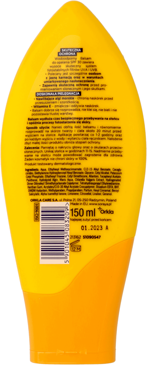 SORAYA, sun care, wodoodporny balsam do opalania, SPF 30, 150ml