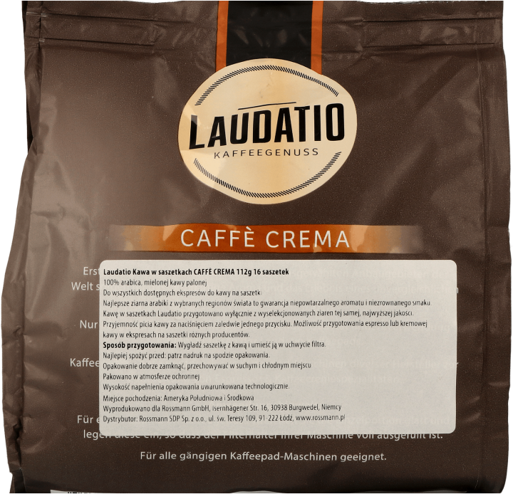 LAUDATIO,kawa w saszetkach Crema,tył