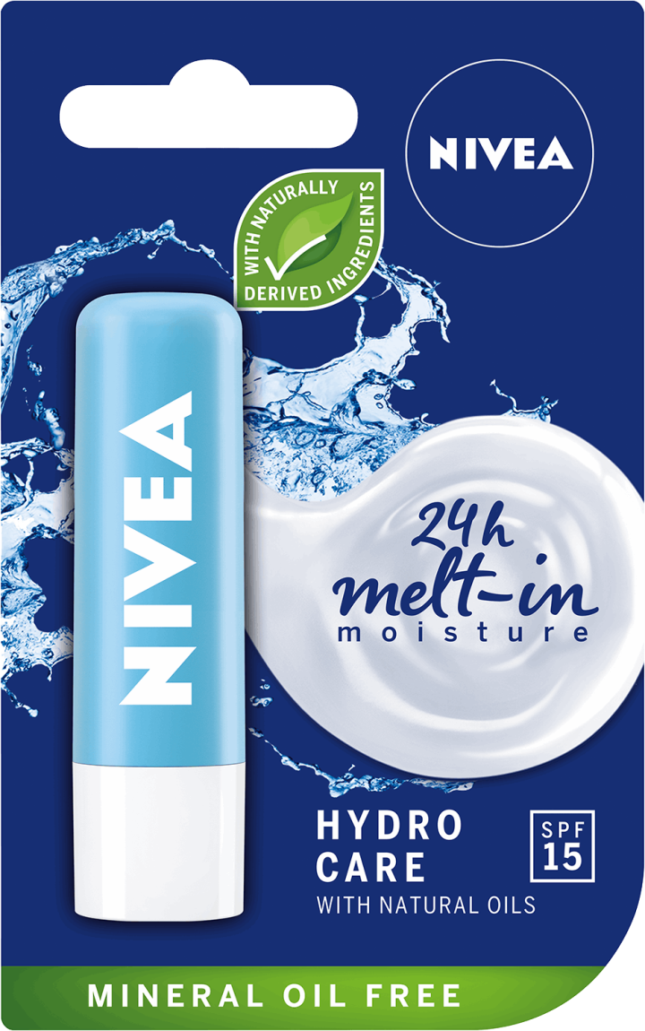 NIVEA, 24h Melt-in Moisture, pielęgnująca pomadka do ust SPF 15, Hydro Care,  4,8 g | Drogeria Rossmann.pl