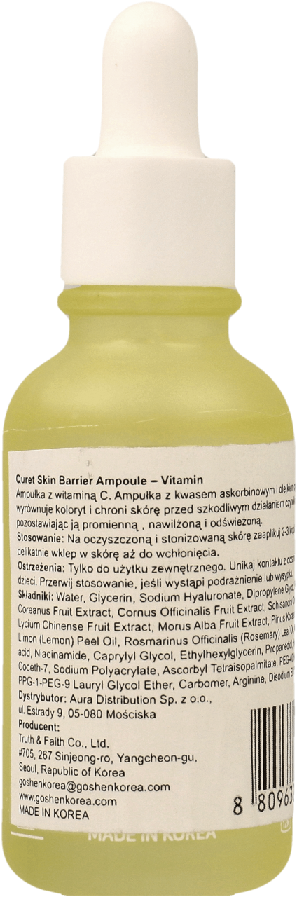 QURET, ampułka z kwasem askorbinowym i olejkiem cytrynowym, 30 ml ...