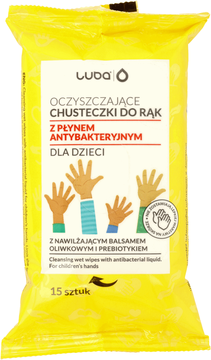 triple line Fumble LUBA, oczyszczające chusteczki do rąk z płynem antybakteryjnym dla dzieci,  15 szt. | Drogeria Rossmann.pl