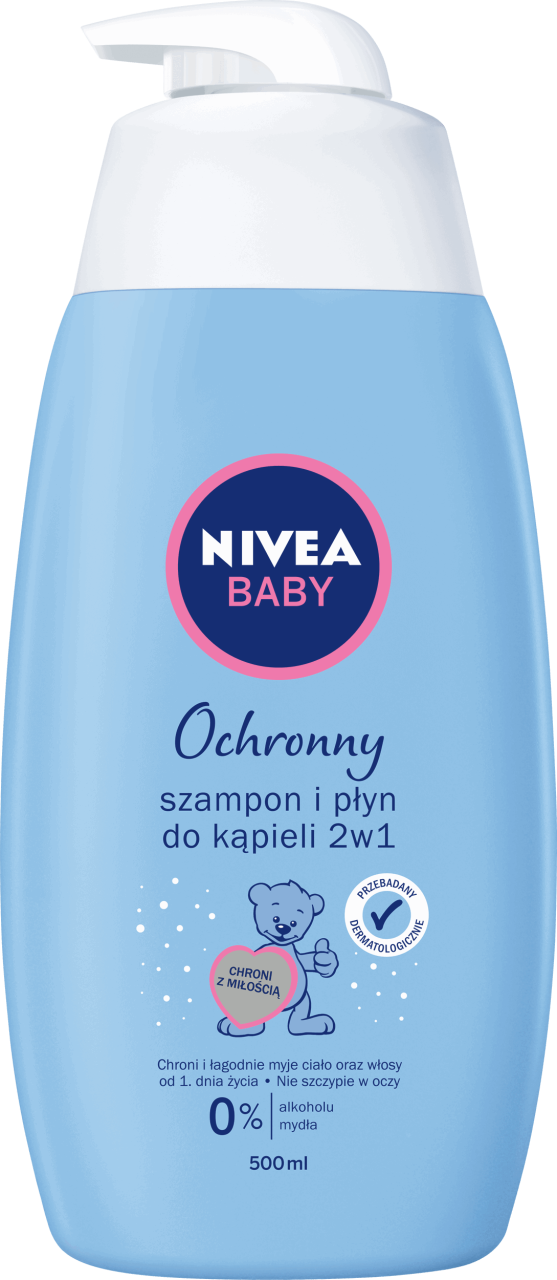 NIVEA BABY,ochronny szampon i płyn do kąpieli 2w1,przód