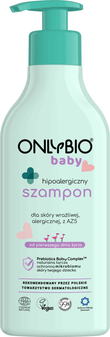 ONLYBIO,hipoalergiczny szampon dla skóry wrażliwej, alergicznej, z AZS,przód