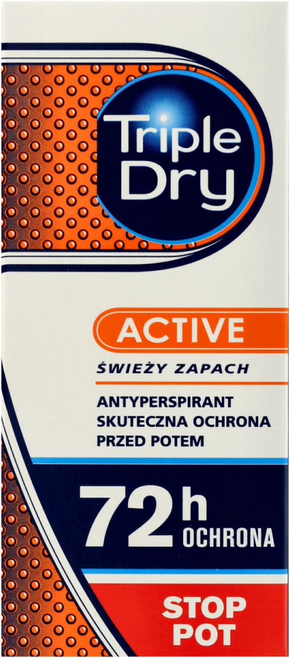 TRIPLE DRY,antyperspirant dla mężczyzn antybakteryjny,przód