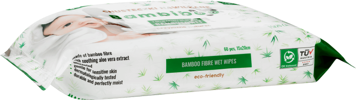 BAMBIBOO,chusteczki z delikatnej włókniny bambusowej przyjazne naturze,lewa
