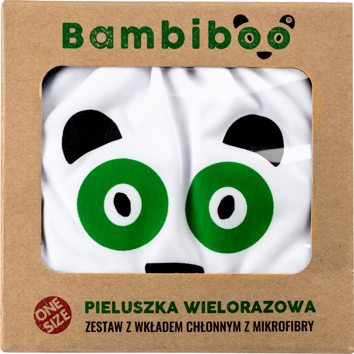 BAMBIBOO,pieluszka wielorazowa, zestaw z wkładem chłonnym z mikrofibry,przód