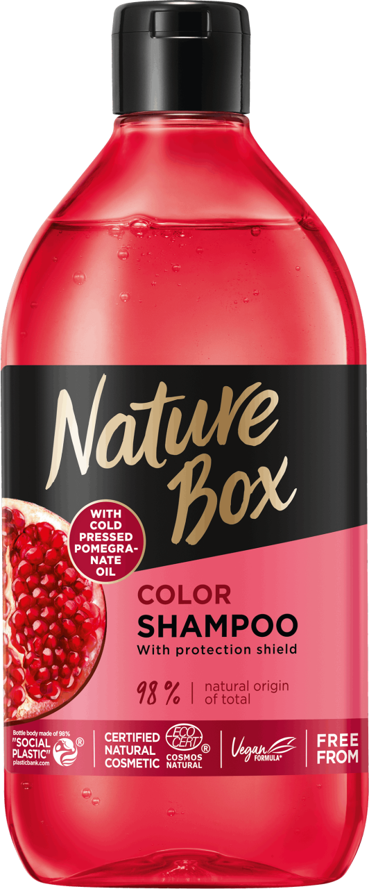 NATURE BOX, Pomegranate Oil, szampon do włosów farbowanych z tłoczonym na zimno z granatu, ml Drogeria Rossmann.pl