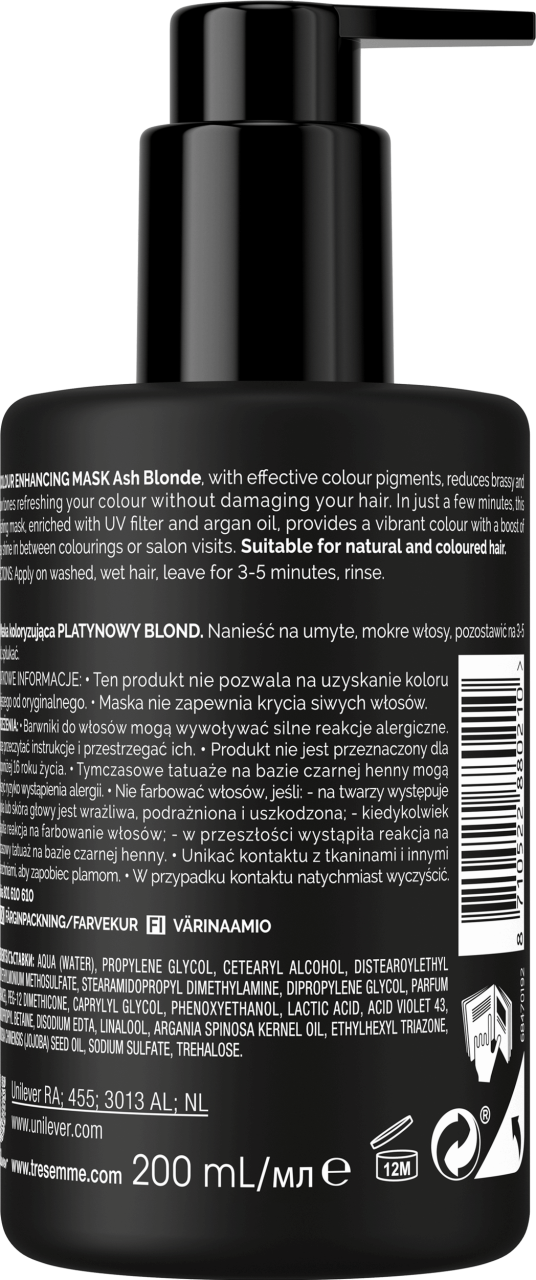 TRESEMMÉ, Colouring Mask, maska koloryzująca do włosów Ash Blonde, 200 ...