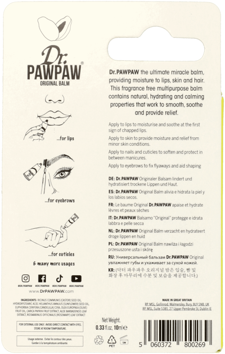 DR.PAWPAW,balsam do ust original,tył