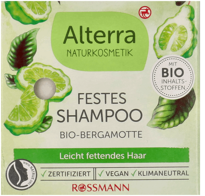ALTERRA,szampon w kostce do włosów przetłuszczających się,przód