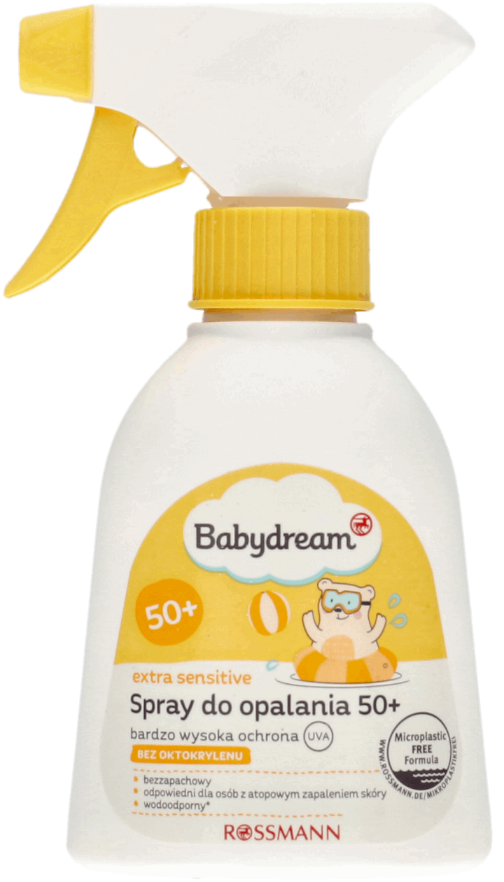 BABYDREAM,spray przeciwsłoneczny dla niemowląt i małych dzieci, SPF 50+,przód