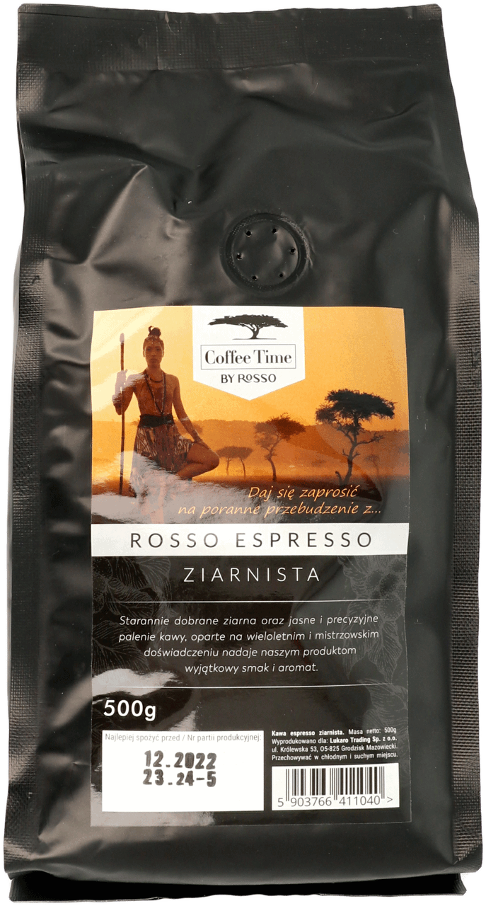 COFFE TIME BY ROSSO,kawa ziarnista Espresso,przód