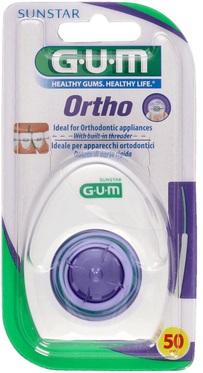 GUM,ortodontyczna nić dentystyczna,przód