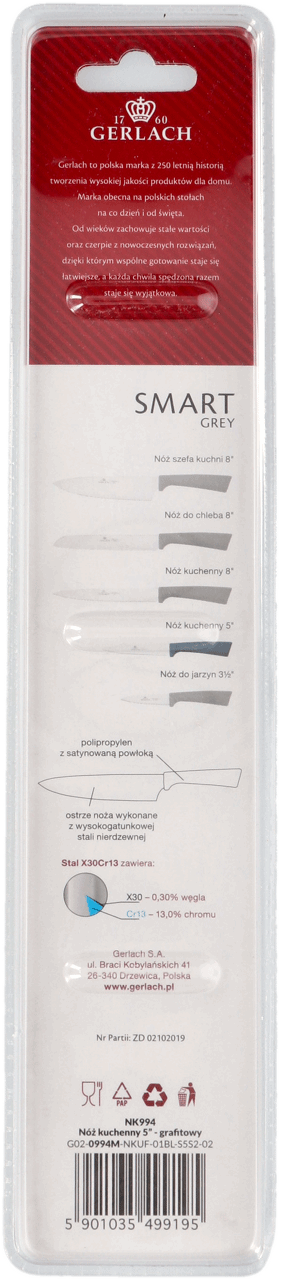 GERLACH,nóż kuchenny 5”,tył
