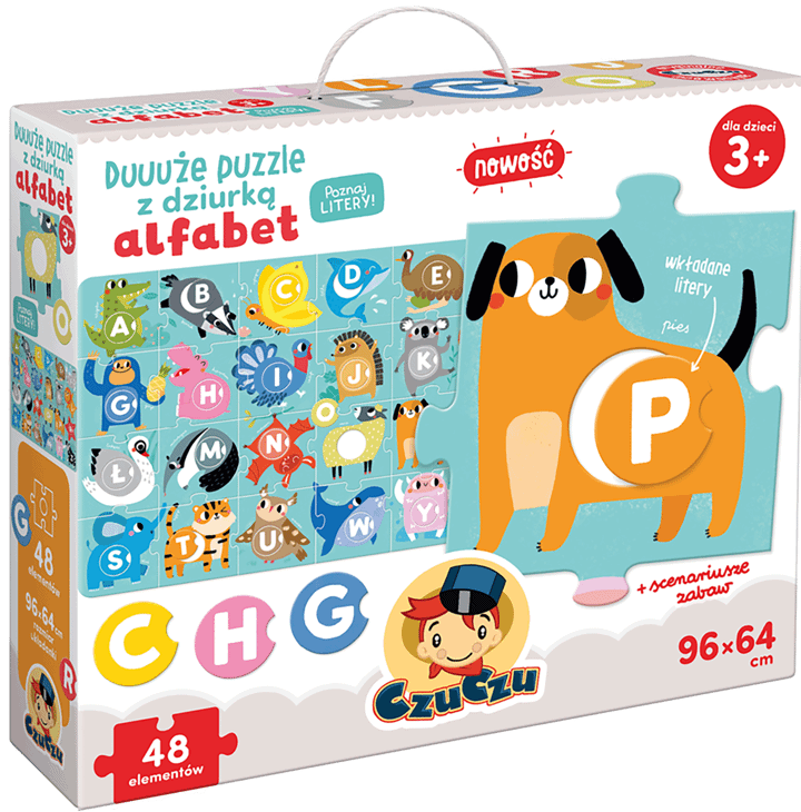 Duże Puzzle Dla 3 Latka CZUCZU, duże puzzle z dziurką, alfabet 3+, 1 szt. | Drogeria Rossmann.pl