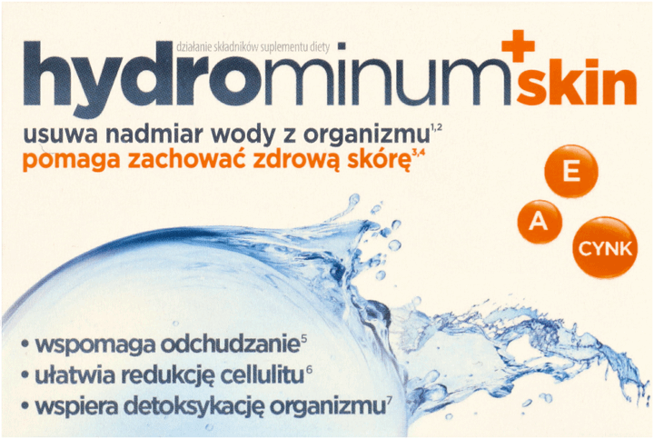 HYDROMINUM,suplement diety pomagający usunąć nadmiar wody z organizmu,przód