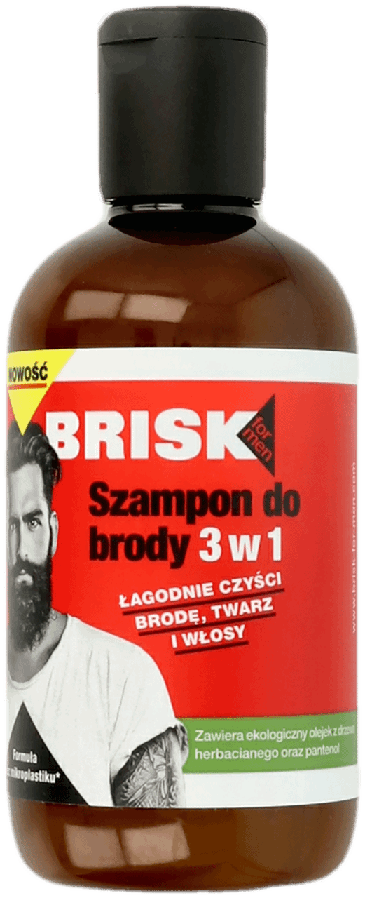 BRISK,szampon do brody 2w1,przód