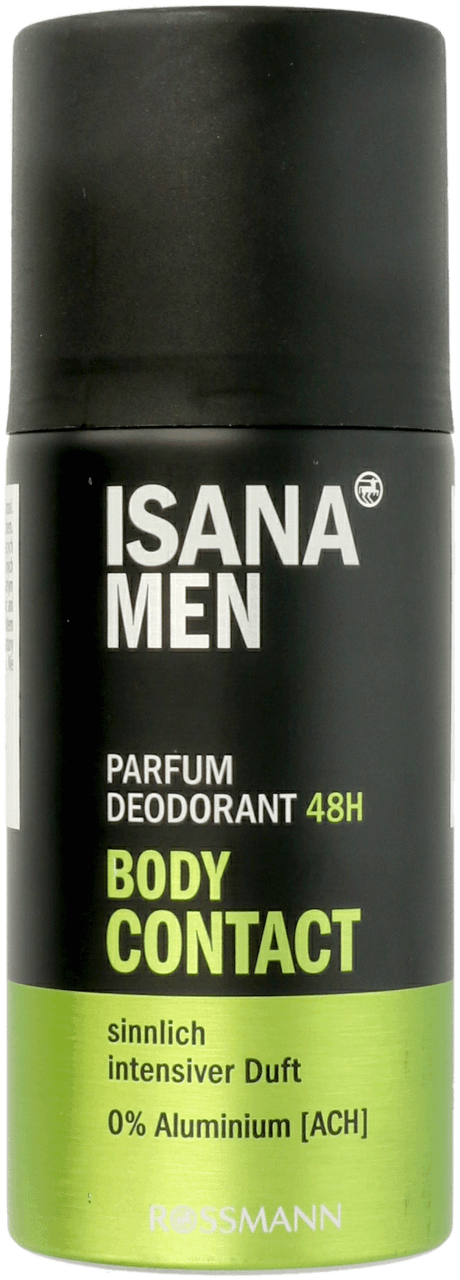 ISANA MEN,dezodorant perfumowany 48h, body contact,przód