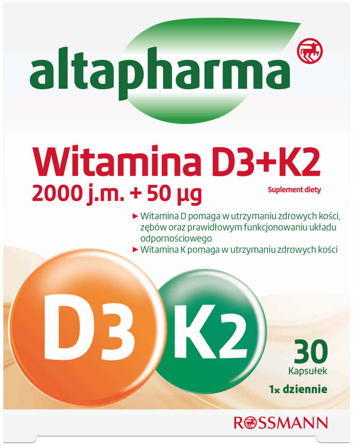 ALTAPHARMA,suplement diety witamina D3+K2,przód